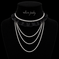 Velvet Pearl Layered Choker