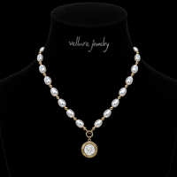 Antique Coin Pearl Necklace