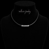 Aged Cross Leather Choker