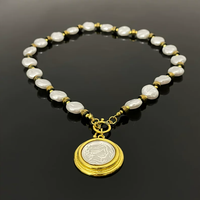 Antique Coin Pearl Necklace