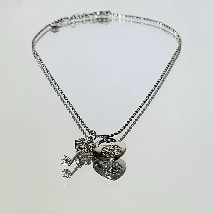 Vintage Key Heart Necklace