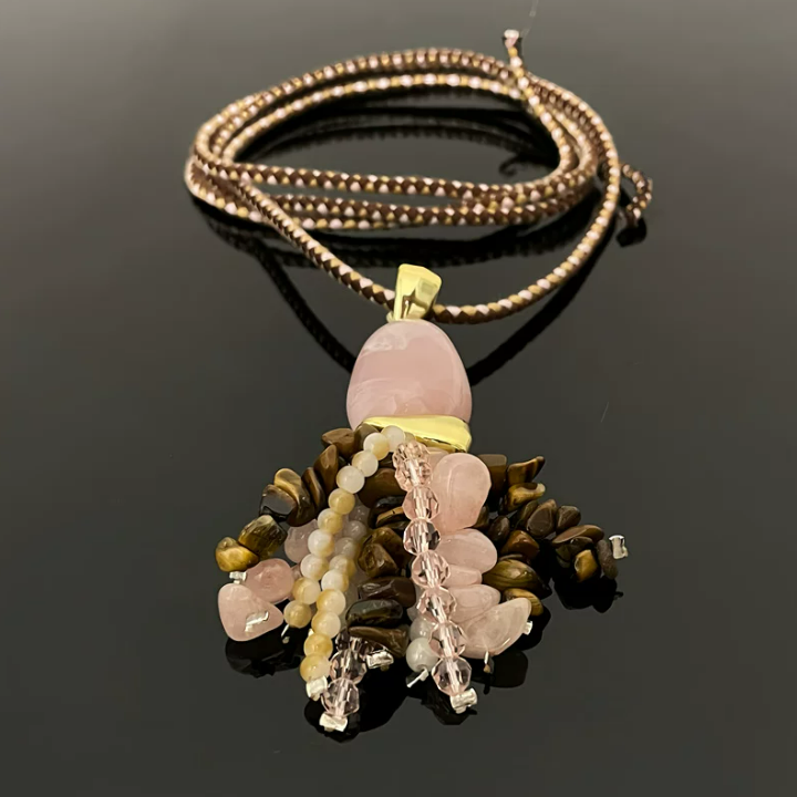 Rosalie Crystal Tassel Necklace
