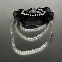 Velvet Pearl Layered Choker