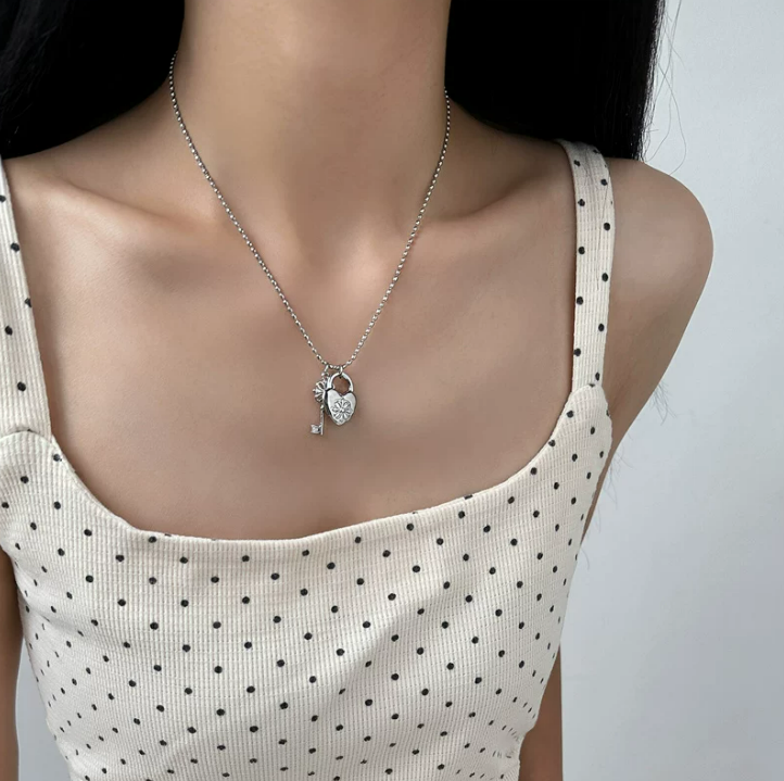 Vintage Key Heart Necklace