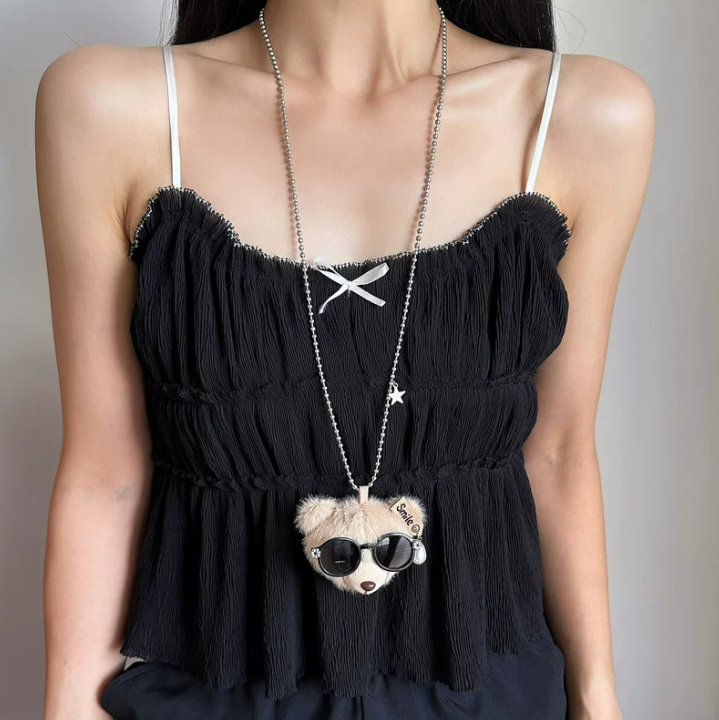 Teddy Charm Long Necklace