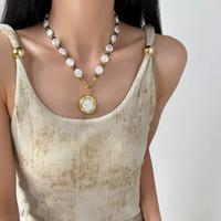 Antique Coin Pearl Necklace
