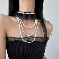 Velvet Pearl Layered Choker