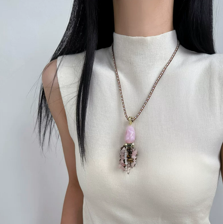 Rosalie Crystal Tassel Necklace