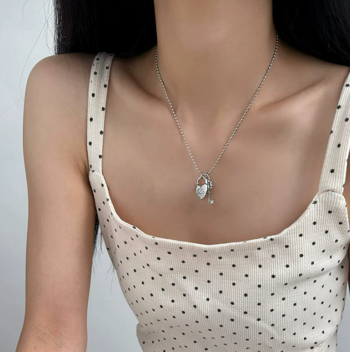 Vintage Key Heart Necklace
