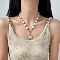 Antique Coin Pearl Necklace