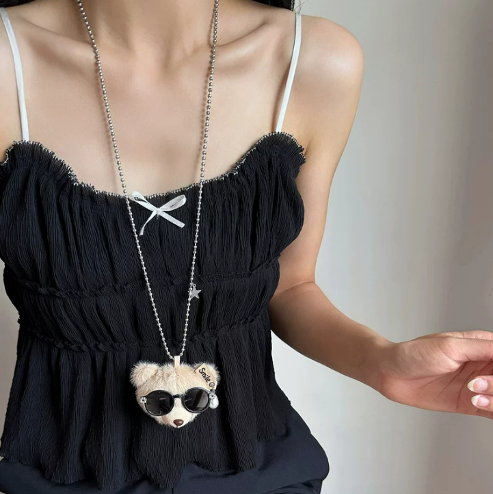 Teddy Charm Long Necklace